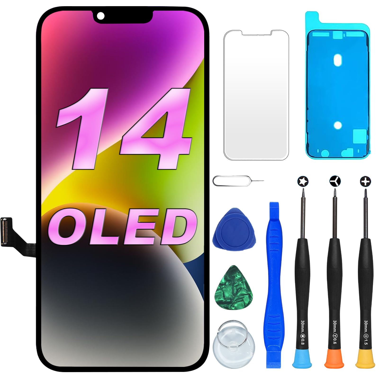Amazon.co.jp: DIGI4U OLED iPhone 14用スクリーン交換、6.1インチ FHD