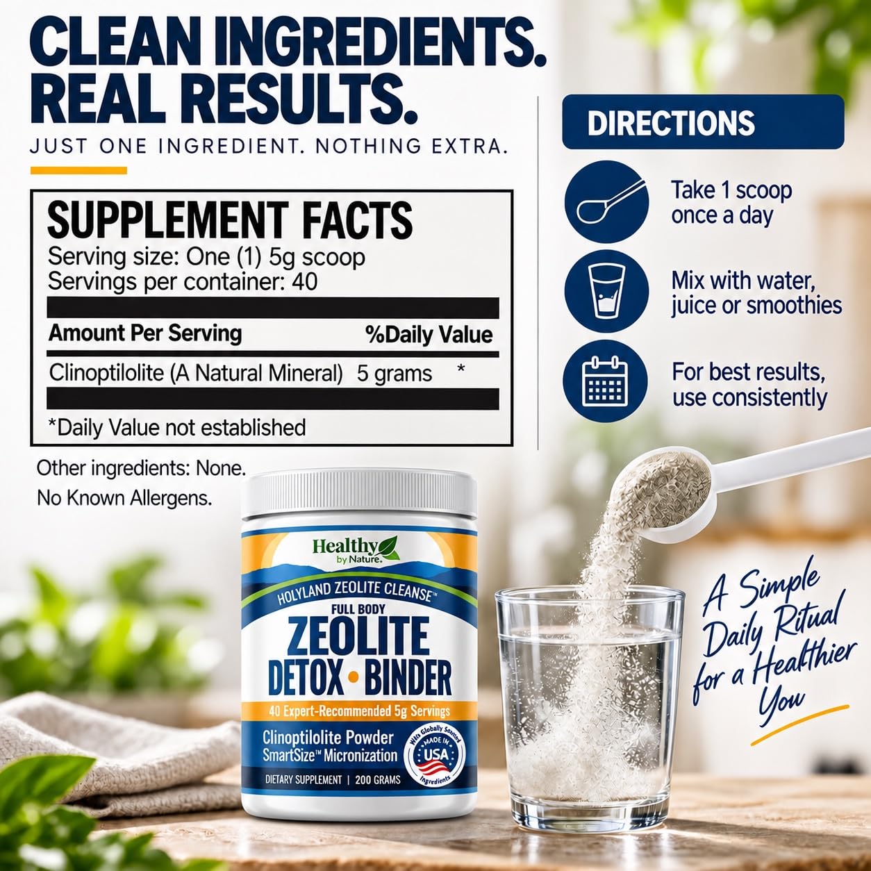 HolyLand Zeolite Cleanse - Zeolite Detox Powder for Adults, 200g, 7.5 oz — Amazon image 6