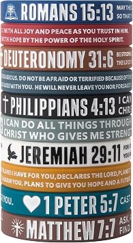 12 Pieces Bible Verse Bracelets - Christian Scripture Silicone Wristbands for Men & Women