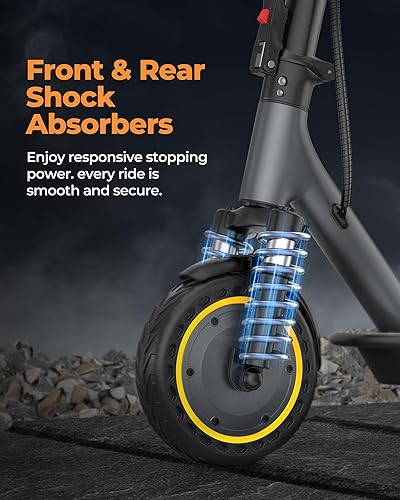 Miniatura 2 de NAVIC Electric Scooter Adults, 8.5" Solid Tires, 19Mph, 350W Motor, 19 Miles Range, Folding E-Scooter with Dual Braking Dual Suspension, Escooter