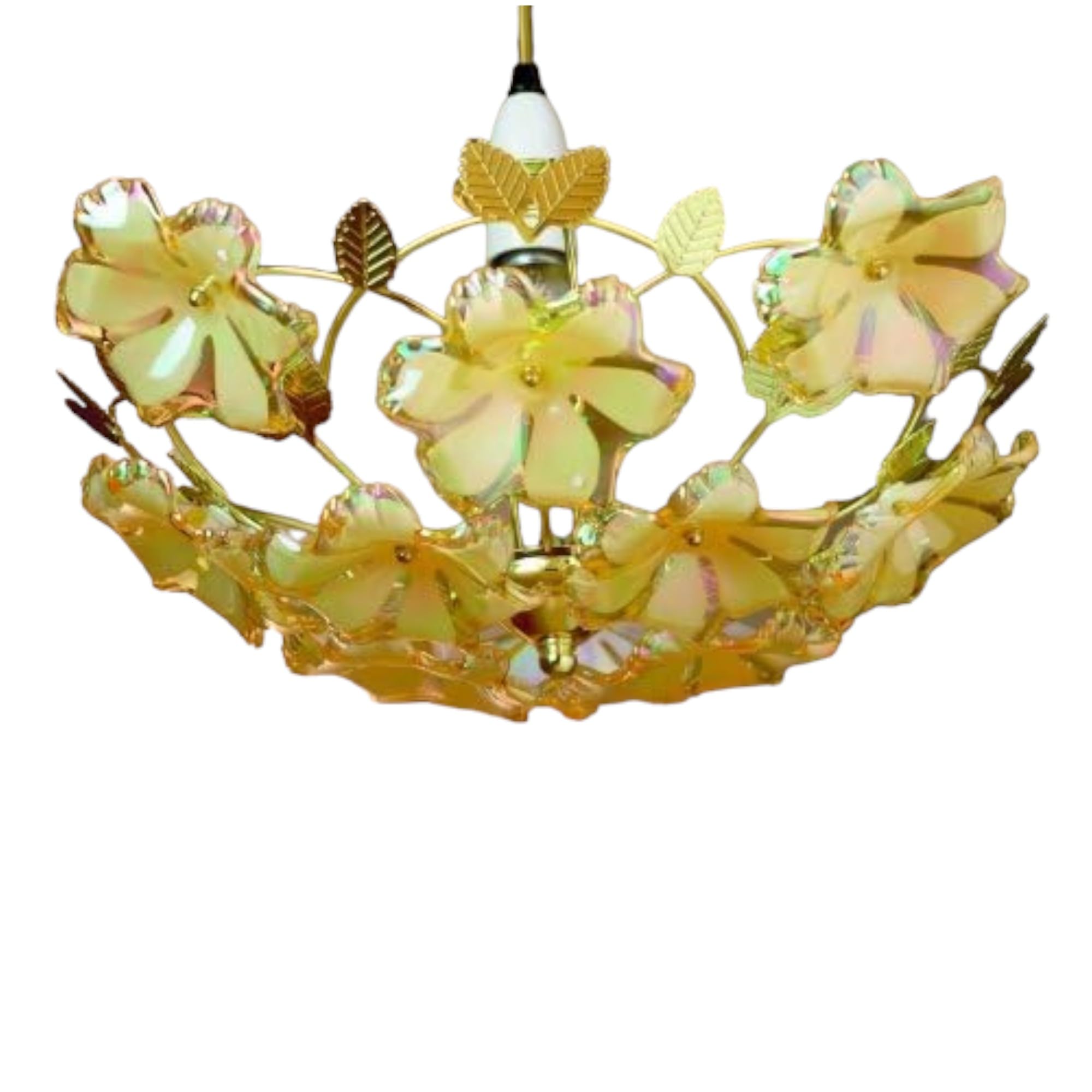 Loxton Lighting Crystal Flower Ceiling Light Shade for Living Room, Bedroom, Dining Room, Kitchen, Bathroom, Hallway, Foyer - Easy Fit Lampshade