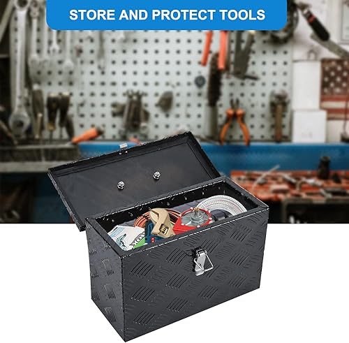 Miniatura 5 de 16 pulgadas de largo x 7.5 pulgadas de ancho x 10 pulgadas de alto, caja de herramientas de almacenamiento de remolque, cerradura de aluminio