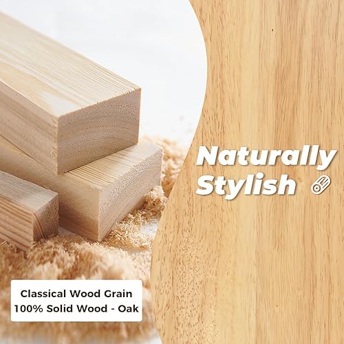 Miniatura 8 de DELAVIN Soild - Juego de 2 sillas de comedor de madera de roble, sillas de comedor modernas de mediados de siglo, color natural Natural,Negro