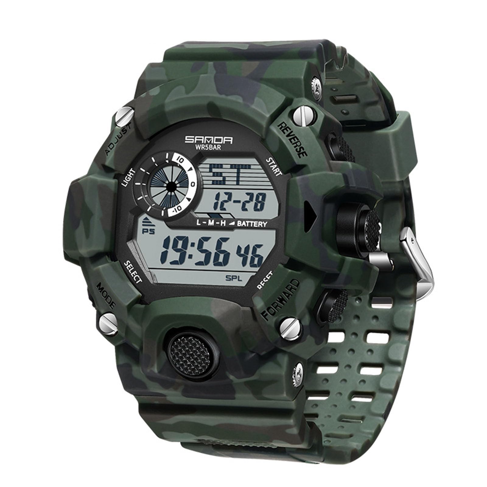 Niños electrónico Digital Led reloj para hombre resistente al agua militar deportes reloj banda de silicona alarma Cronómetro reloj camuflaje
