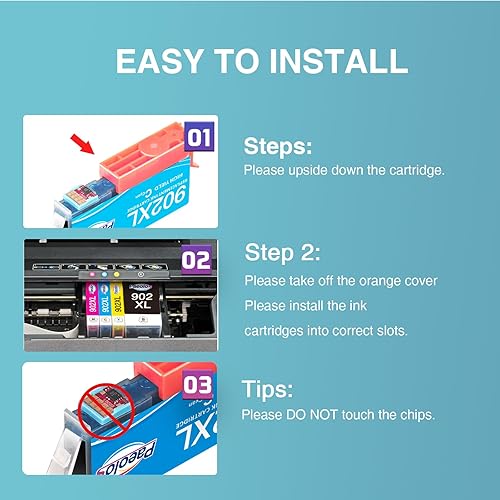 Miniatura 5 de Paeolos Paquete combinado de cartuchos de tinta 902 compatibles con HP 902XL para impresora HP Officejet Pro 6978 6968 6960