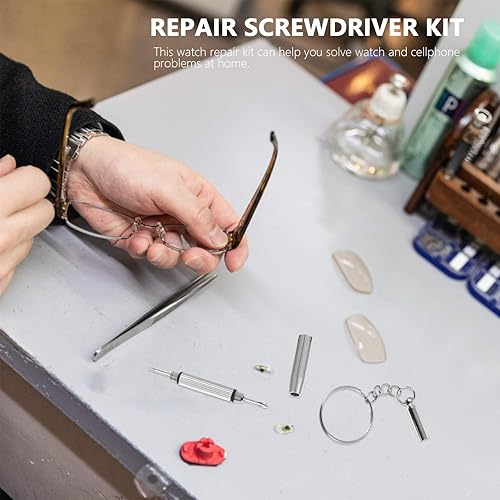 Miniatura 8 de Herramienta Hotfix 6 unids Llavero Destornillador de gafas 3 en 1 Kit de reparación de reloj de gafas de sol Destornillador portátil Herramientas de