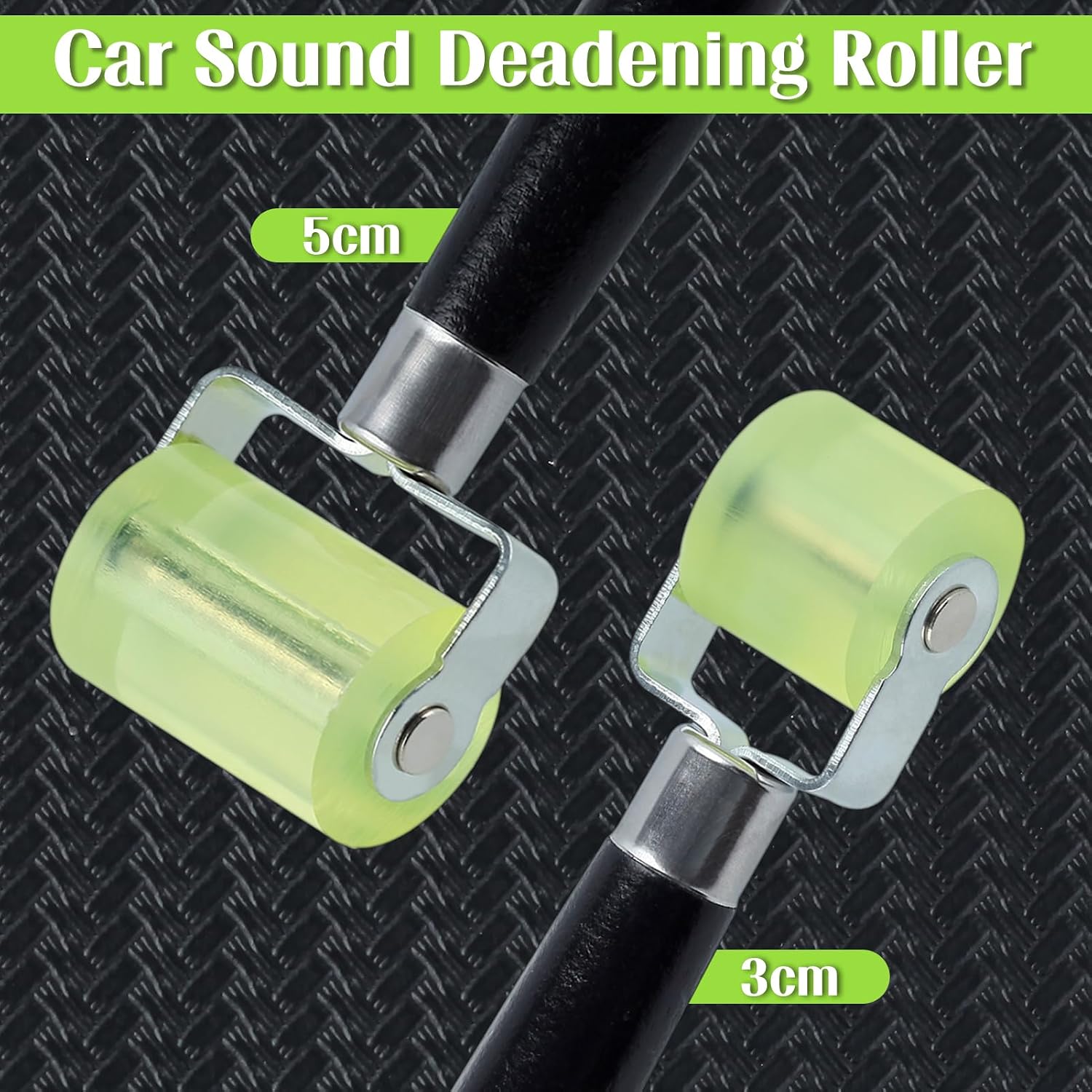 2 Pack Car Sound Deadening Roller Seam Roller Car Sound Deadener Application Rolling Wheel Roller, Silicone Hand Wheel Roller Tool for Noise Filter Application Heat Abatement Mat Wallpaper