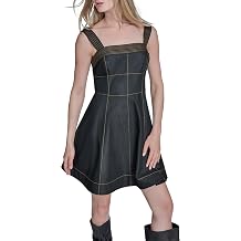 BCBG Womens Sleeveless Square Neck A-line Mini Day Dress