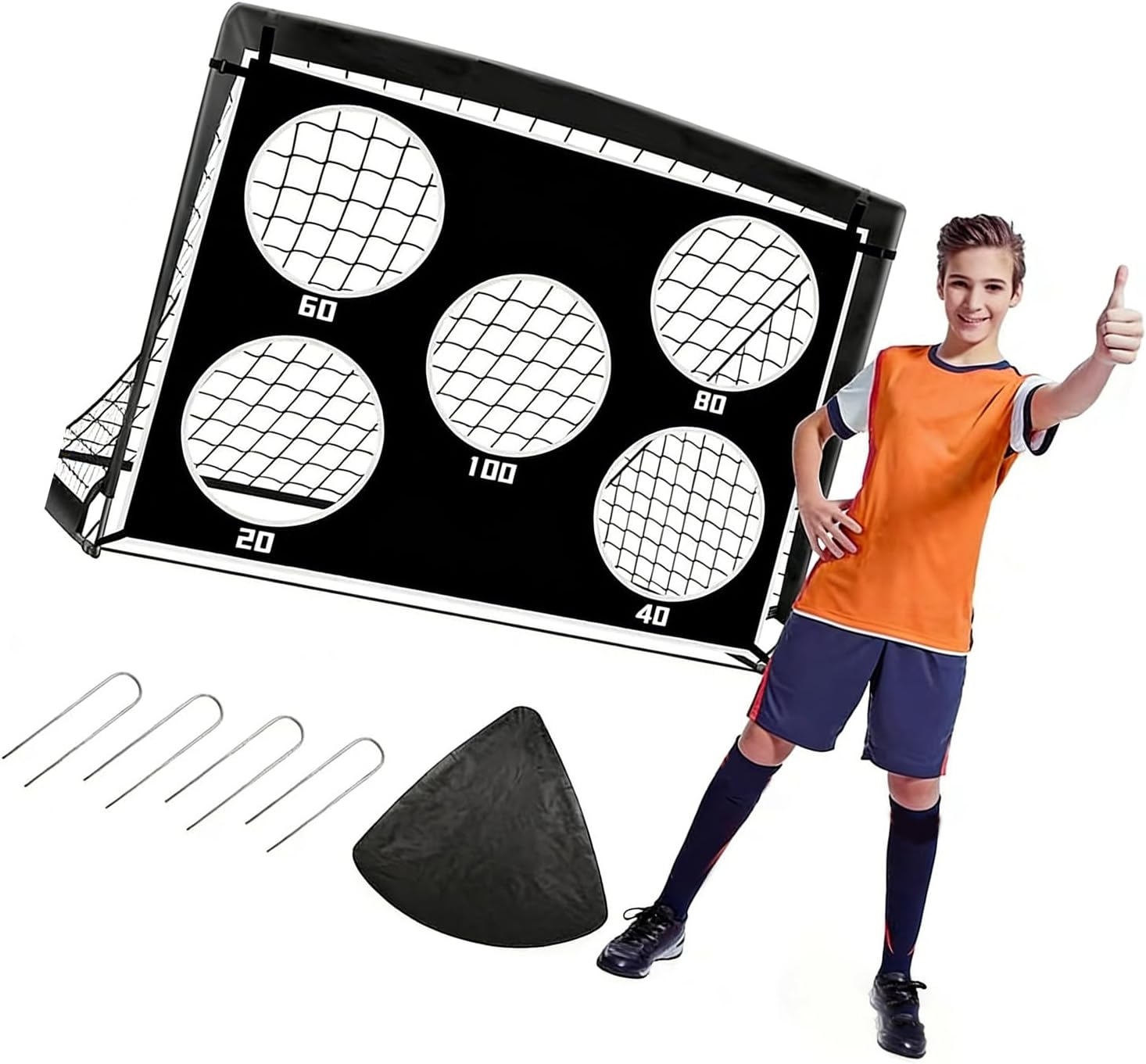 Multifunctional Outdoor Sports Equipment Football Goal 2 in 1 Design Foldable for Versatile Training Use Stable with Stakes