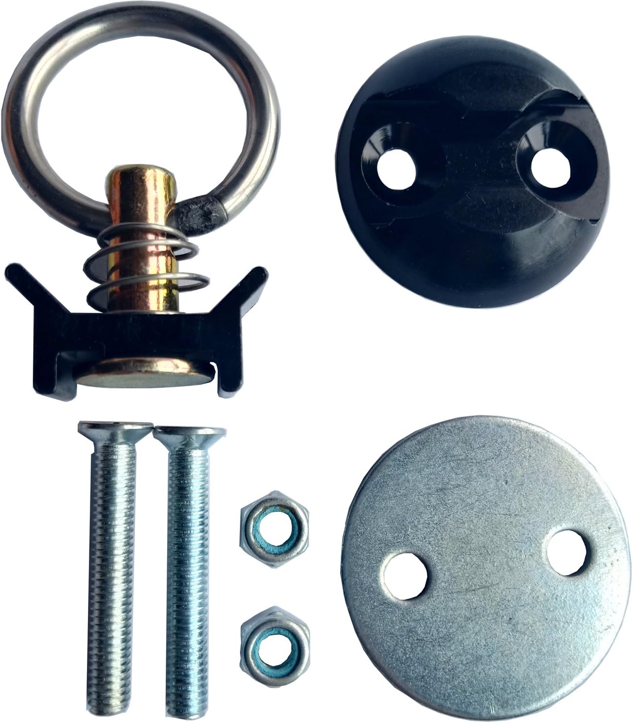 4 Pack Round Anchor Point Tie Down Kit, Bolt On Fitting Kit with Quick Release Tie Down Anchor - Image 3