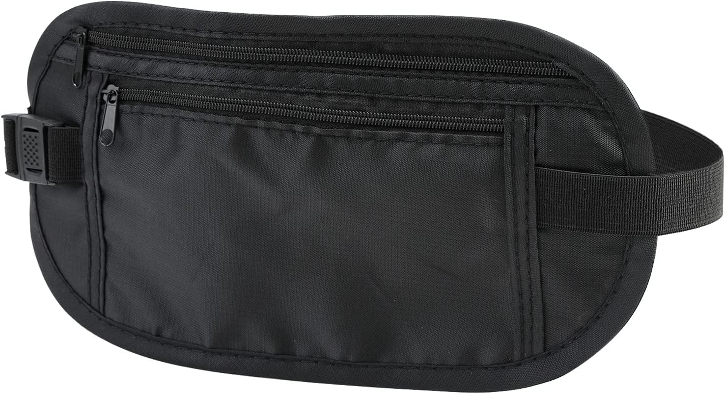 woojfcang Secure Money Belt for Travelling,Hidden Travel Money Pouch