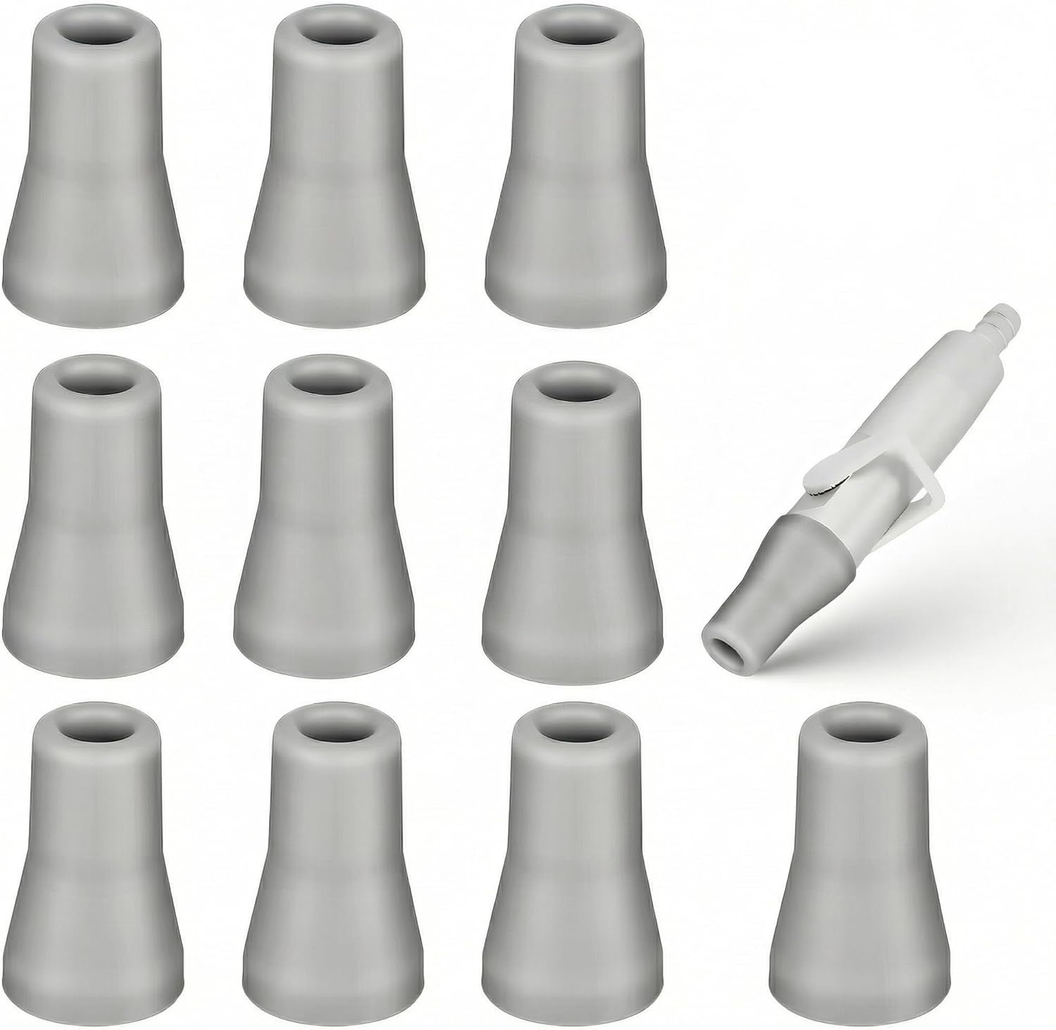 Healifty Dental Oral Saliva Ejector Replacement Rubber Valve Snap Tip Adapter for Dentist Surgical Suction Tips 10pcs (Grey)
