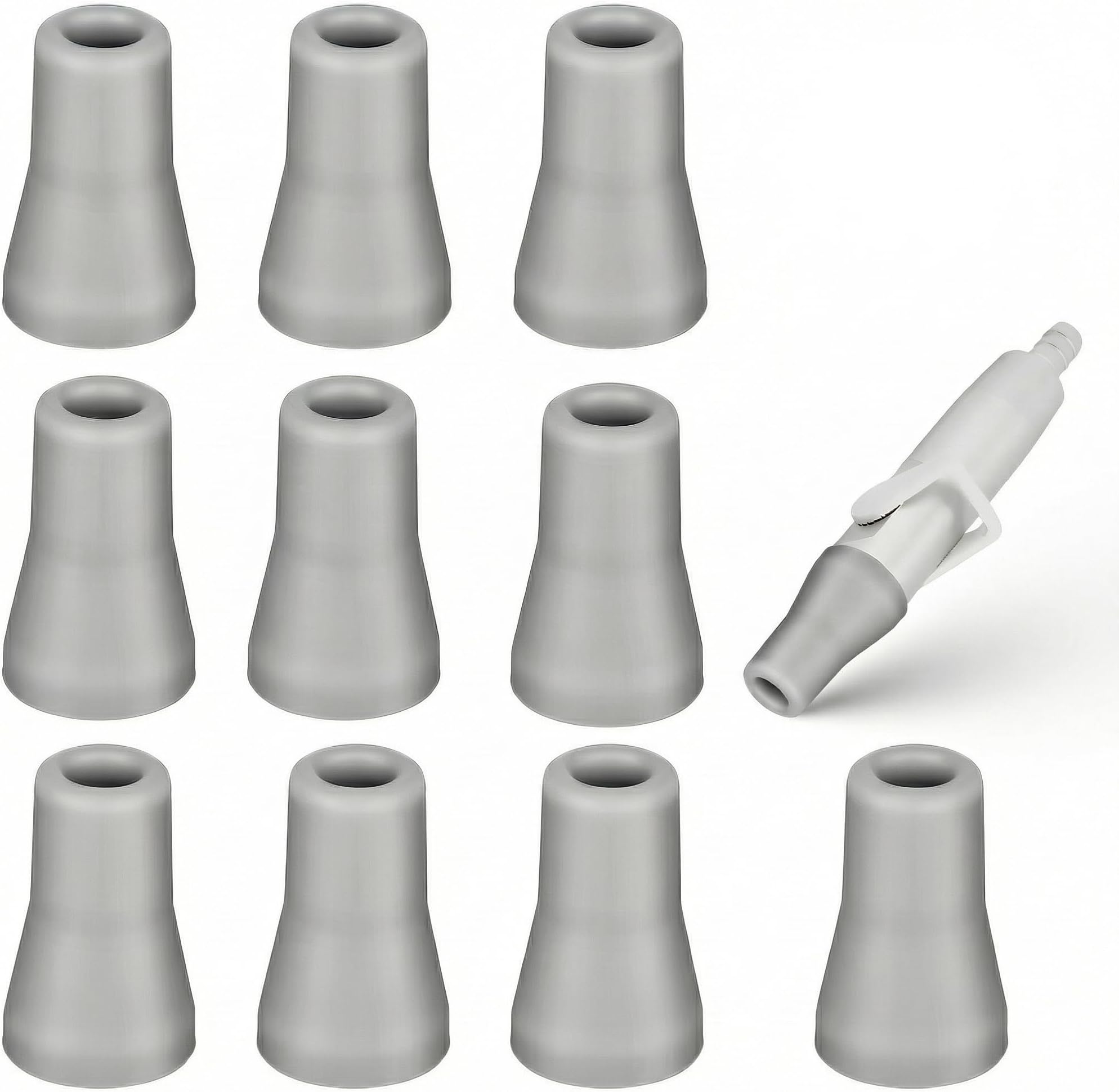 Healifty Dental Oral Saliva Ejector Replacement Rubber Valve Snap Tip Adapter for Dentist Surgical Suction Tips 10pcs (Grey)