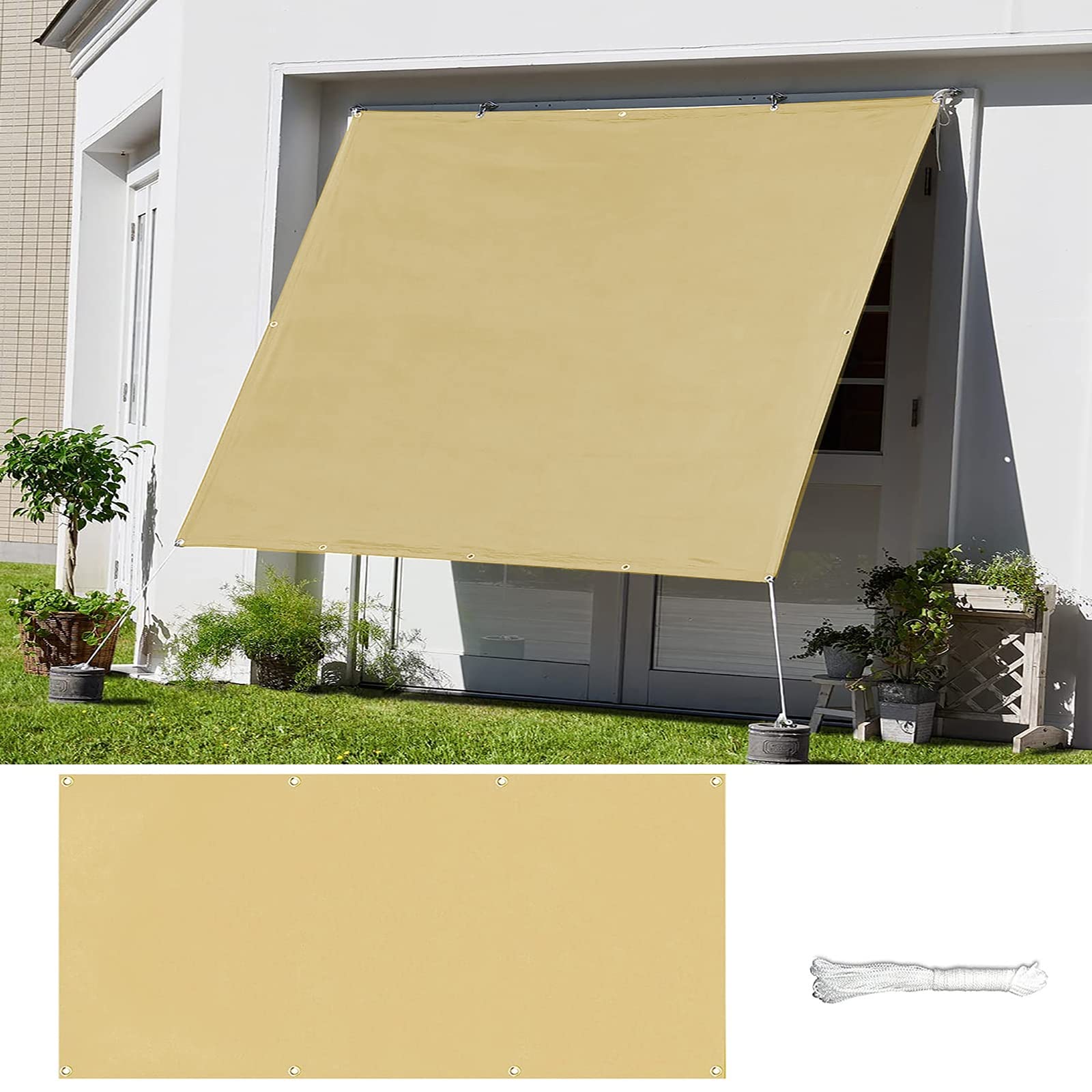 Telone in PE, copertura impermeabile multiuso con occhielli, 2x3 m