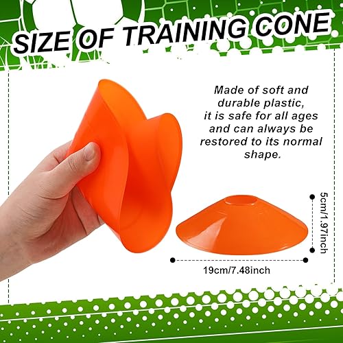 Miniatura 10 de Juego de fútbol para 14 jugadores y 3 banderas, 14 mallas de nailon, 14 banderas, cinturón de fútbol, 12 conos para entrenamiento de adolescentes