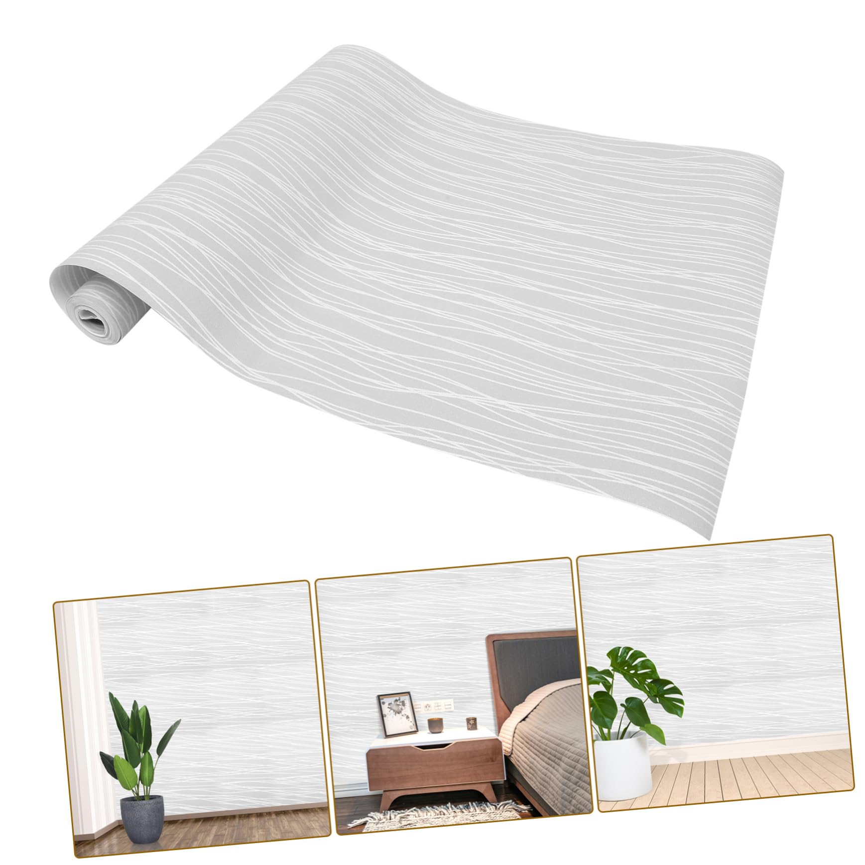 Housoutil Rollo de Papel Tapiz Texturizado No Tejido de Fácil Instalación para Decoración de Dormitorio Y Baño