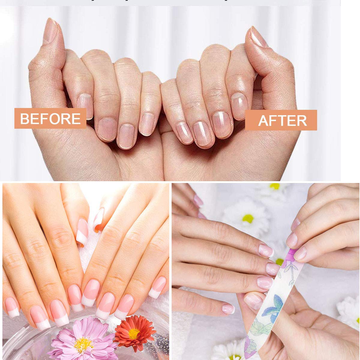 5-pak szklanych pilników do paznokci z etui ze szkła kryształowego pilniki do paznokci dwustronne szklane pilniki do paznokci mieszane kolory zestaw do manicure do delikatnej pielęgnacji paznokci dla
