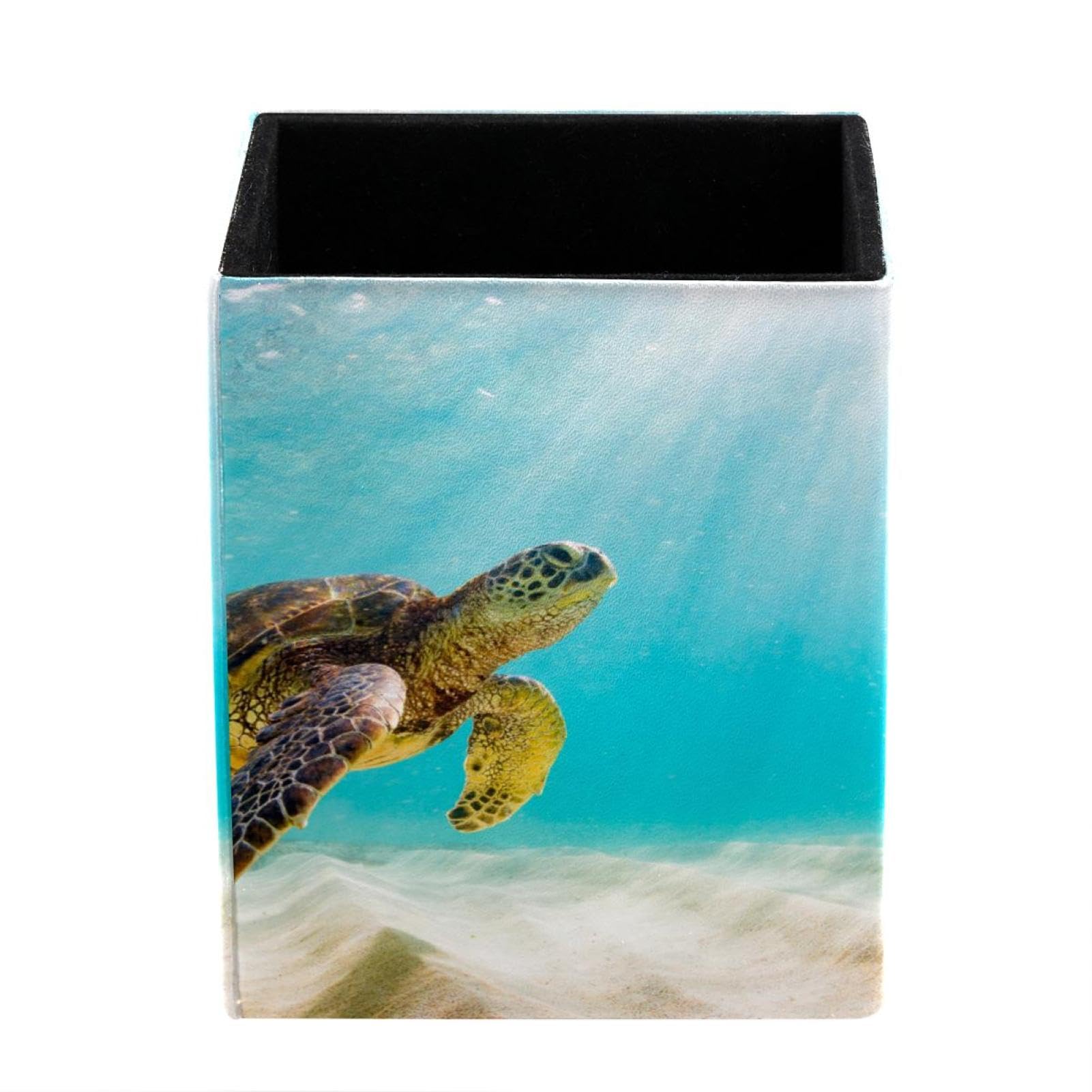 FWJZDSP Large Capacity Pen Holder for Desk, Underwater Turtle Pencil Holder Pen Cup Marker Holder Makeup Brush Holders, Desk Accessories Organizers for Home, School & Office