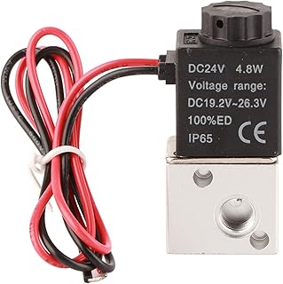 Electric Valve, DC 12V/24V 3 Way 2 Position Electric Solenoid Valve BSP Normally Closed Pneumatic Solenoid Air, Industrial Solenoid Valves (DC24V)