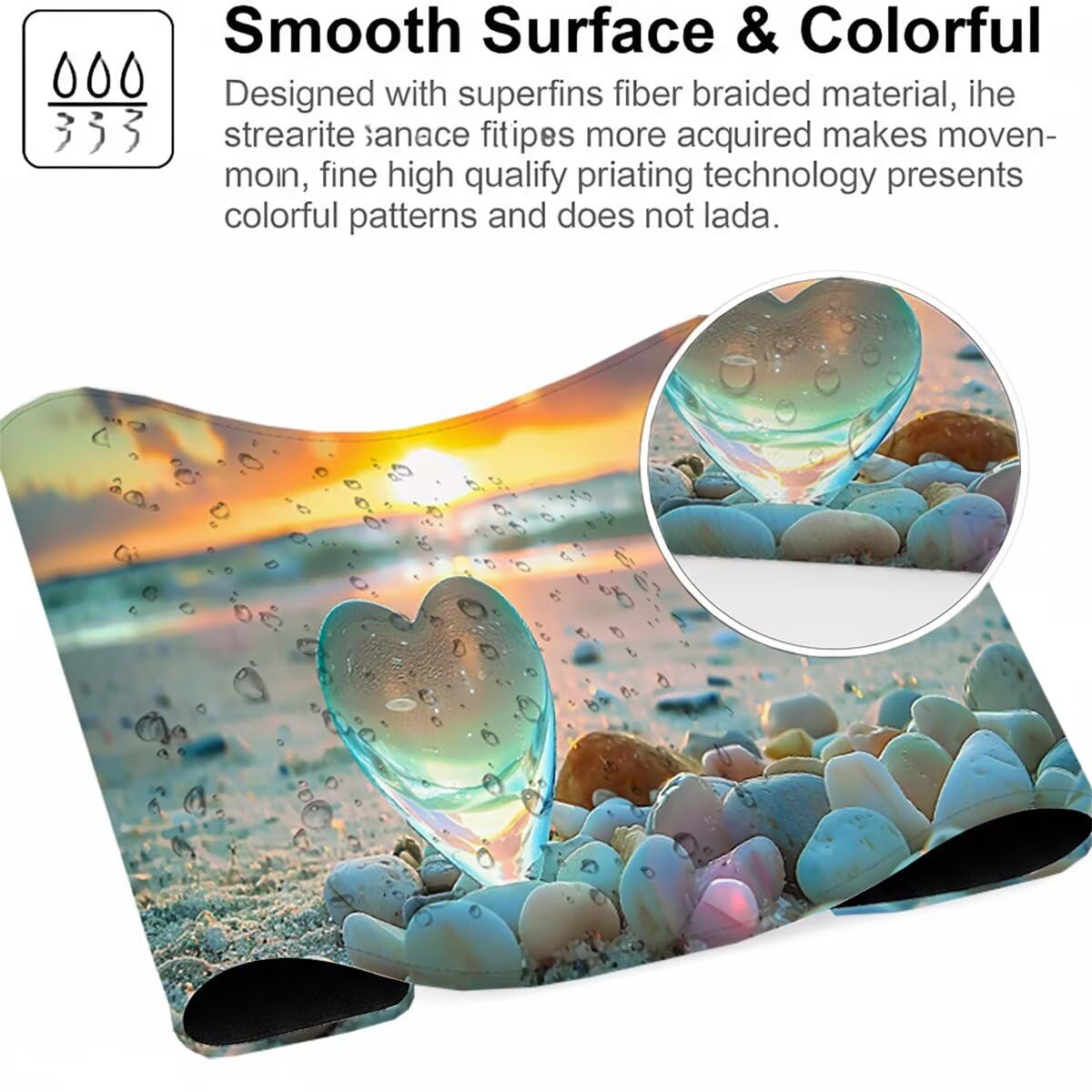 Tappetino per Mouse Gaming XXL 1200x600x3mm – Ufficio Mousepad Grande Migliora la Velocità e la Precisione Tenuta Stabile Sottomano per Ufficio e Casa Accessori Scrivania Tramonto Spiaggia LMDT2120