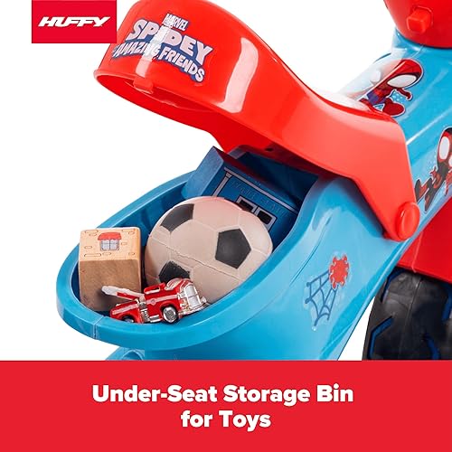 Miniatura 3 de Huffy Marvel Spidey and His Amazing Friends - Triciciclo para niños con luz, ideal para mayores de 3 años, función de luz LED, almacenamiento debajo