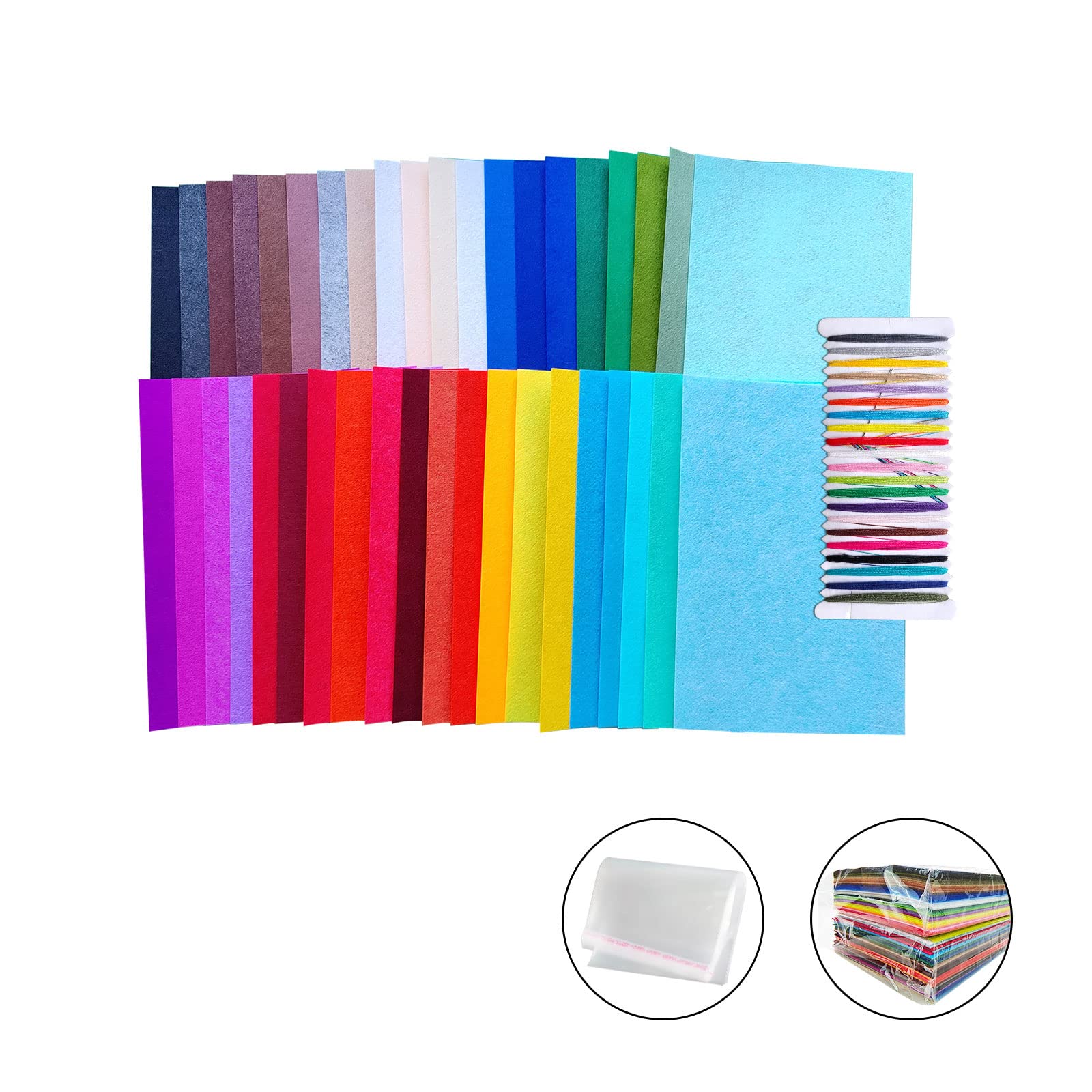 20 Fogli Di Feltro Colorato 15x15 Cm - Tessuto Morbido Per Artigianato, Fai Da Te, Cucito E Progetti Scolastici - Spessore 1mm