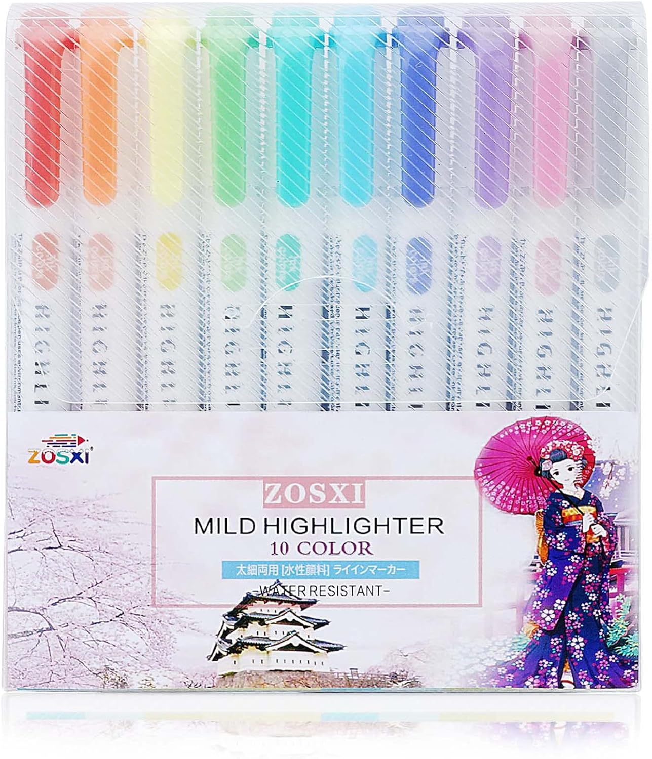 Zosxi Highlighters Double Ended Mild 10 color Highlighters