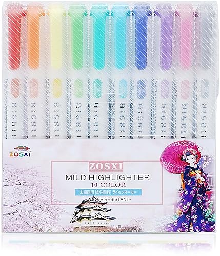 Marcadores de doble punta suave, 10 colores, rotuladores fluorescentes para colorear, subrayar, resaltar, puntas anchas y finas, surtido de 10