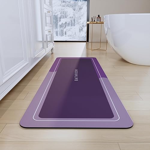 Vista 30 de Alfombras de baño 24x48 pulgadas, alfombra mágica moderna para el baño, alfombra de goma antideslizante de secado rápido absorbente, alfombras