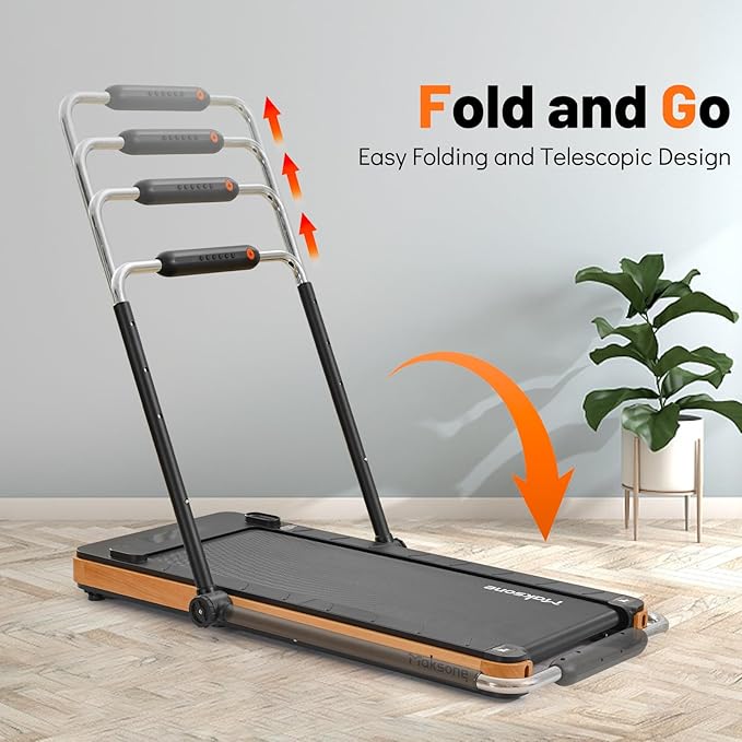 Caminadora Eléctrica Plegable 3HP 12 km/h 120 kg Madera miniatura 2