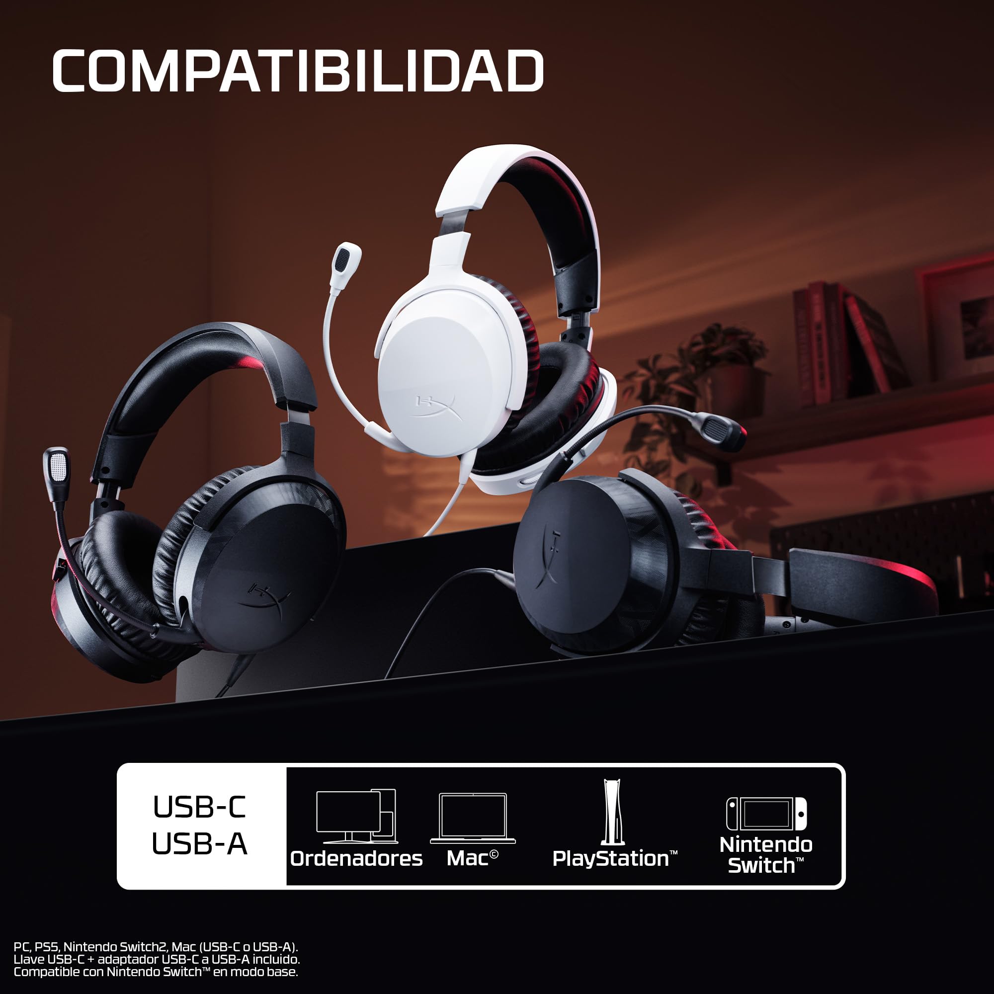 HyperX Cloud Stinger 3 Auriculares Gaming con Cable para PC | Jack 3.5 mm, Controladores de 50 mm, Micrófono con Cancelación de Ruido, Diadema Ajustable, Negro