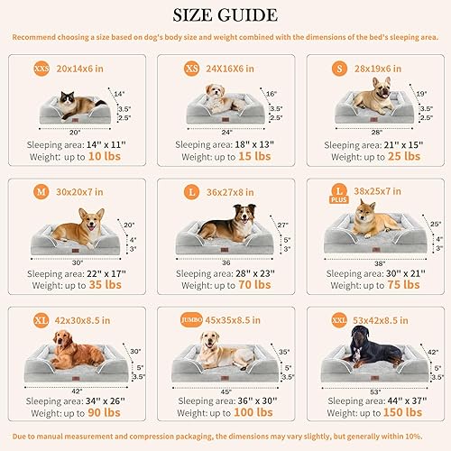 Miniatura 3 de Comfort Expression Cama grande para perros extra grandes, cama ortopédica impermeable para perros, cama para perros de raza jumbo, sofá cama lavable