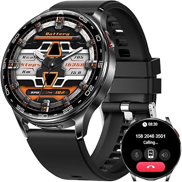 Smart Watch for Men with Earbuds Bluetooth Call 1.39" HD Screen 2 in 1 Outdoor Smartwatch IP67 Waterproof Fitness Tracker with Heart Rate Sleep Monitor Pedometer for iPhone Android Black