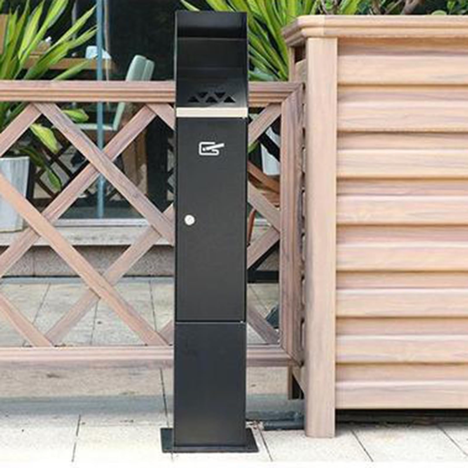 Standing Ashtray Outdoor, Floor-standing Cigarette Butt Container, Stainless Steel Outdoor Ash Column, Windproof And Rainproof Smoking Rod