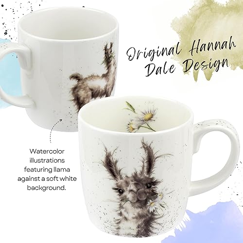 Vista 3 de Royal Worcester Wrendale Designs - Taza de 14 onzas, con ilustración de llama, «Because I'm Worth It with Llama Illustration», taza de animales