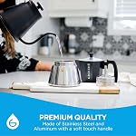 GROSCHE Milano Moka Pot à Espresso Induction pour Greca, Induction, Électrique et Gaz, Machine à Espresso de Comptoir, Marque Canadienne ! | 6 Tasses à Espresso, Noir
