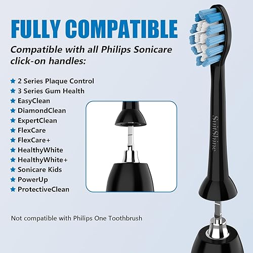 Miniatura 2 de SuitShine Cabezales de repuesto compatibles con cabezales de repuesto Philips Sonicare, cabezal de cepillo de repuesto Sonicare y más asas a presión