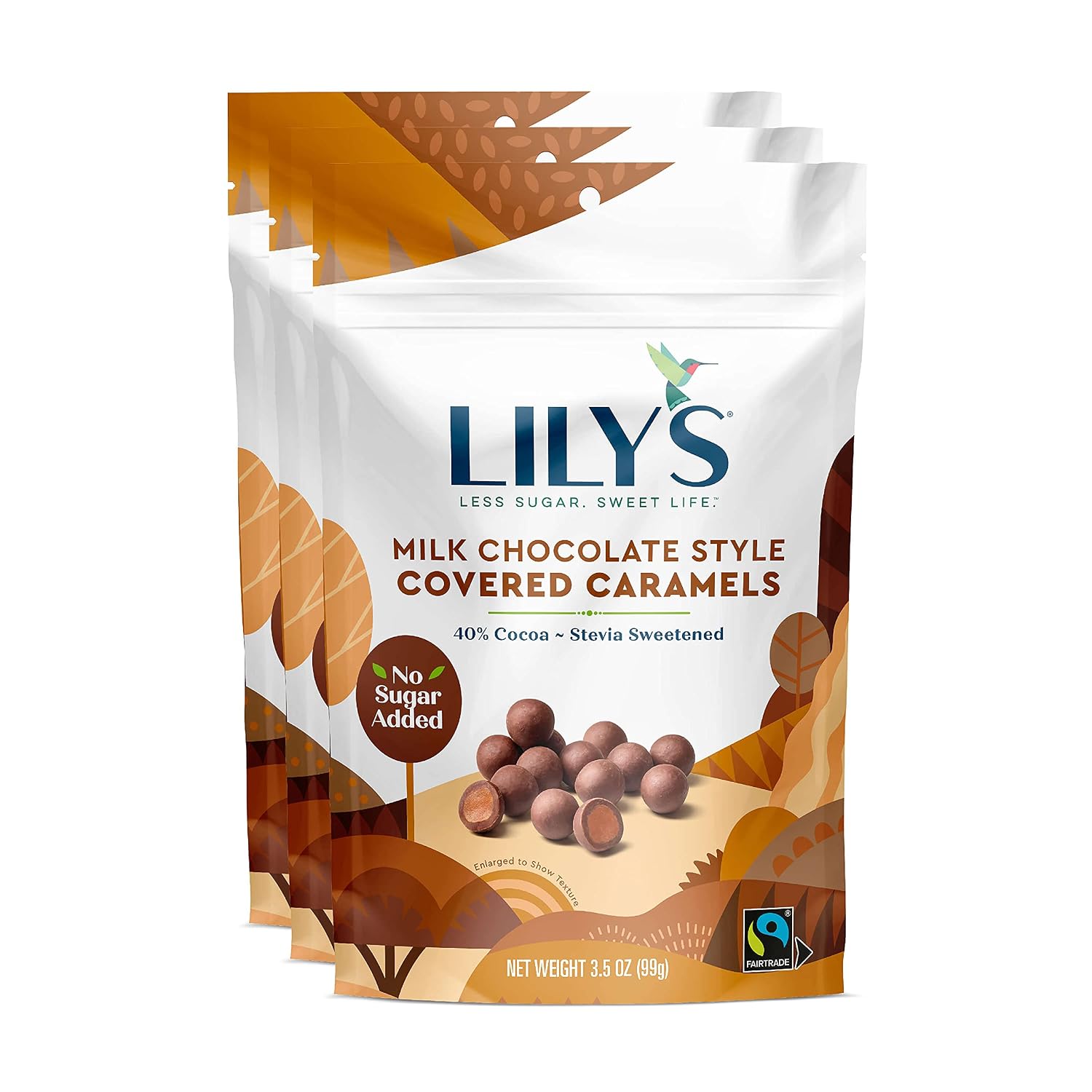 Lily's Milk Chocolate Style Covered Caramels, 3.5 ounce, 3 Pack