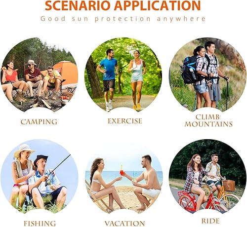 Miniatura 6 de Sombrero de pesca para hombre y mujer, sombrero de sol de ala ancha UPF 50+ con cubierta facial y solapa para el cuello