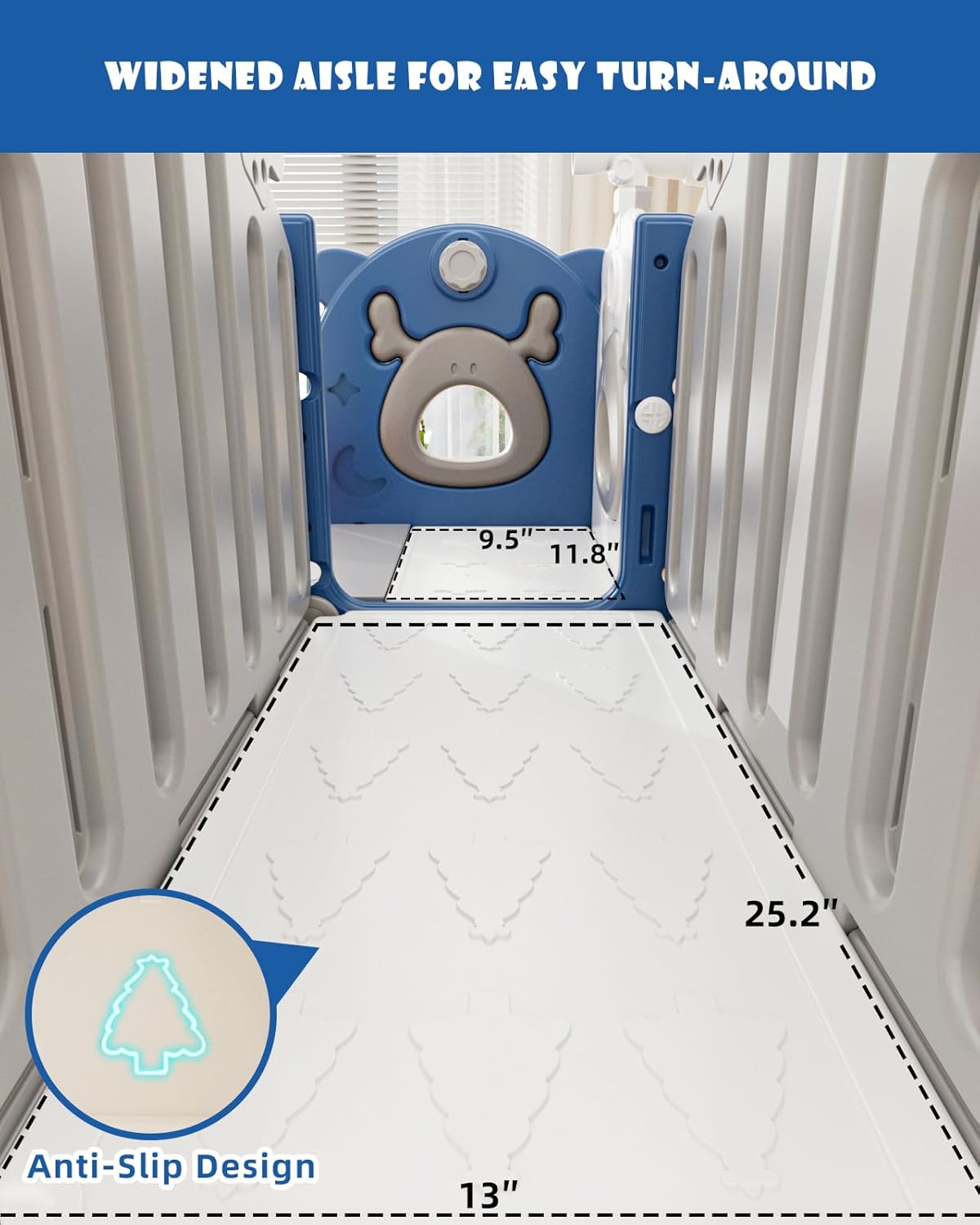 XJD Toddler Slide,12 in 1 Kids Slide for Toddlers 1-3, New Upgrade with Golf Set, Basketball Hoop, Drawing Board for Indoor Outdoor Playset,Toddler Playground (Blue White)