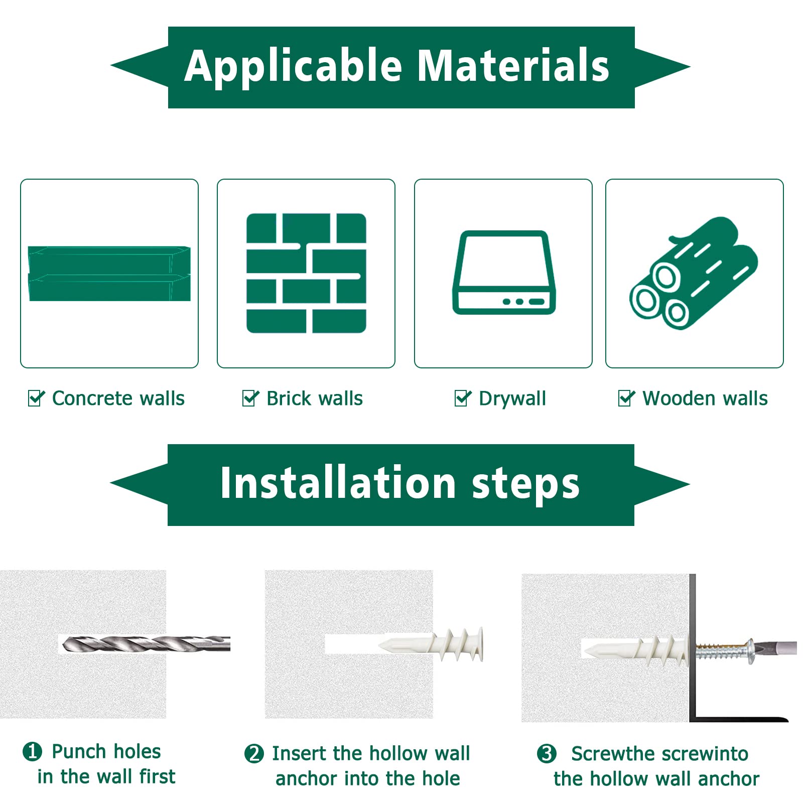 Drywall Anchor Kit - 320pcs No Drill -6