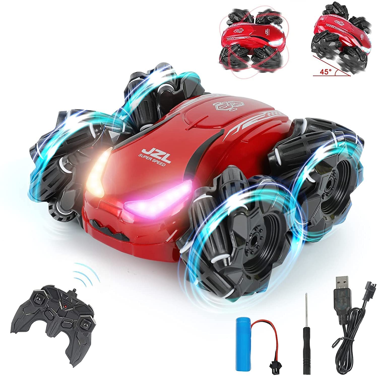 LUCHILA Sport Racing Car for Kids High Speed Drift Plastic Stunt Car RC Off Road Crawler Racing Vehicle Toy with LED Lights,Best Birthday Gift for Kids (Drift car 2) Multicolor (B0B21QH1S6) Amazon Price History, Amazon Price Tracker