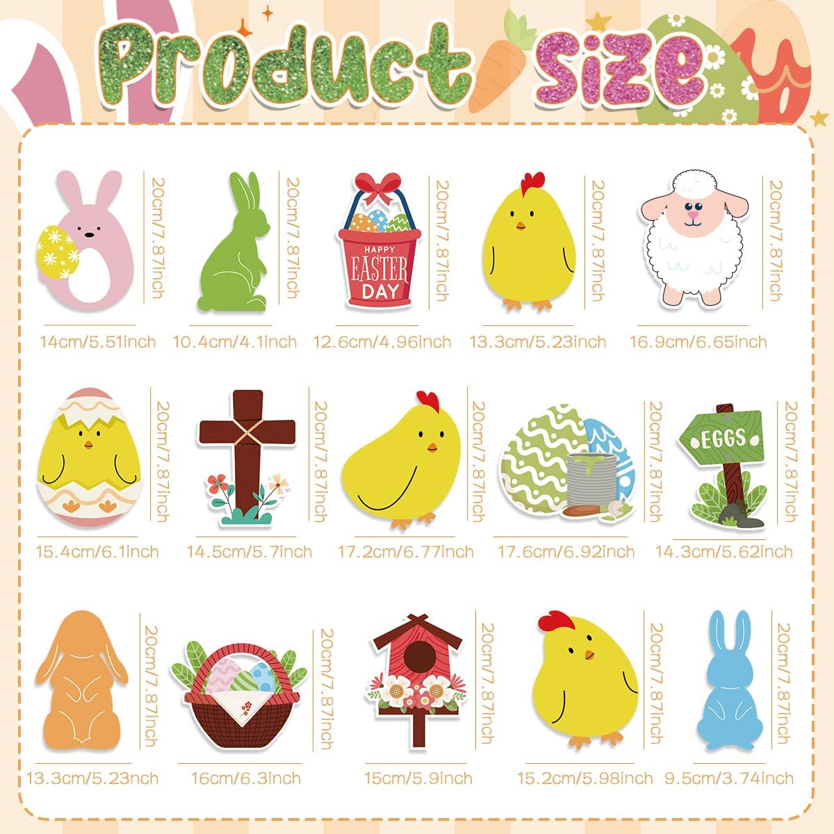 Easter Decorations Happy Easter Porch Banner Eggs Garland with Hanging Swirls Bunny Banner for Home School Classroom Spring Party Decorations