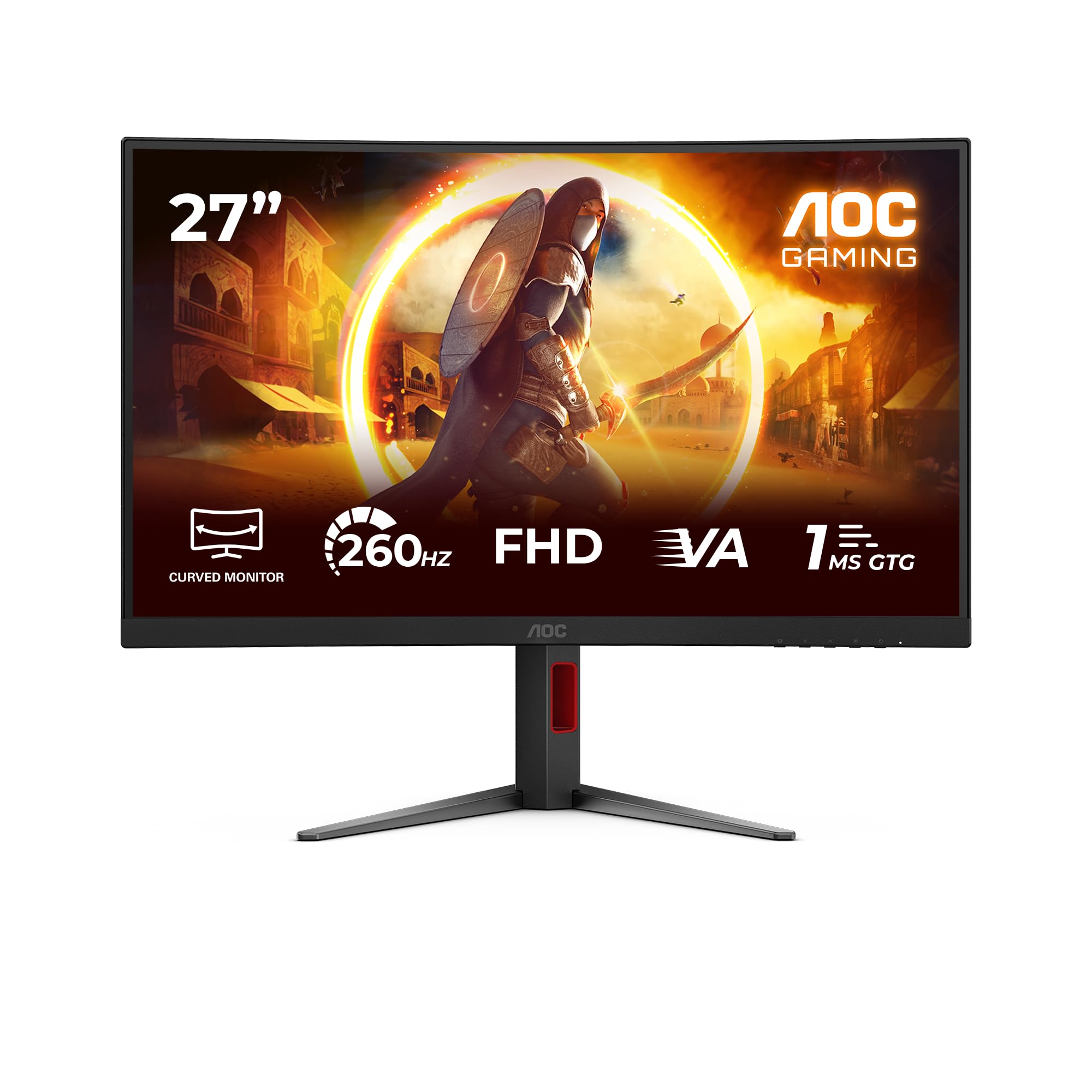 AOC C27G4Z2 Gaming Monitor 27 Pulgadas 260Hz Panel Fast VA, 1ms GtG, HDR10, Adaptive Sync, Altura Ajustable, (1920x1080 HDMI 2X 2.0 DP 1x 1.4) Negro
