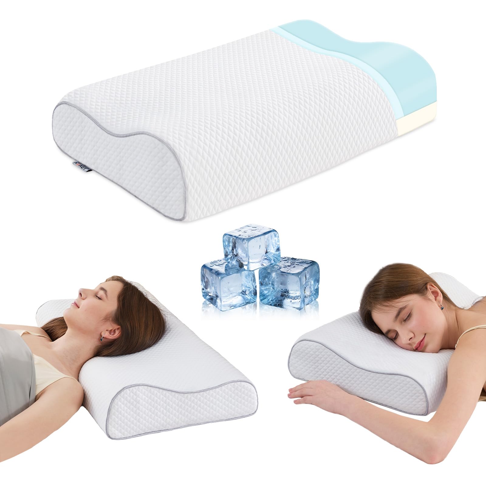 Memory Foam Pillows Cervical Pillow for Neck Pain Relief Ergonomic Pillow for Shoulder Pain Orthopedic Contour Pillow for