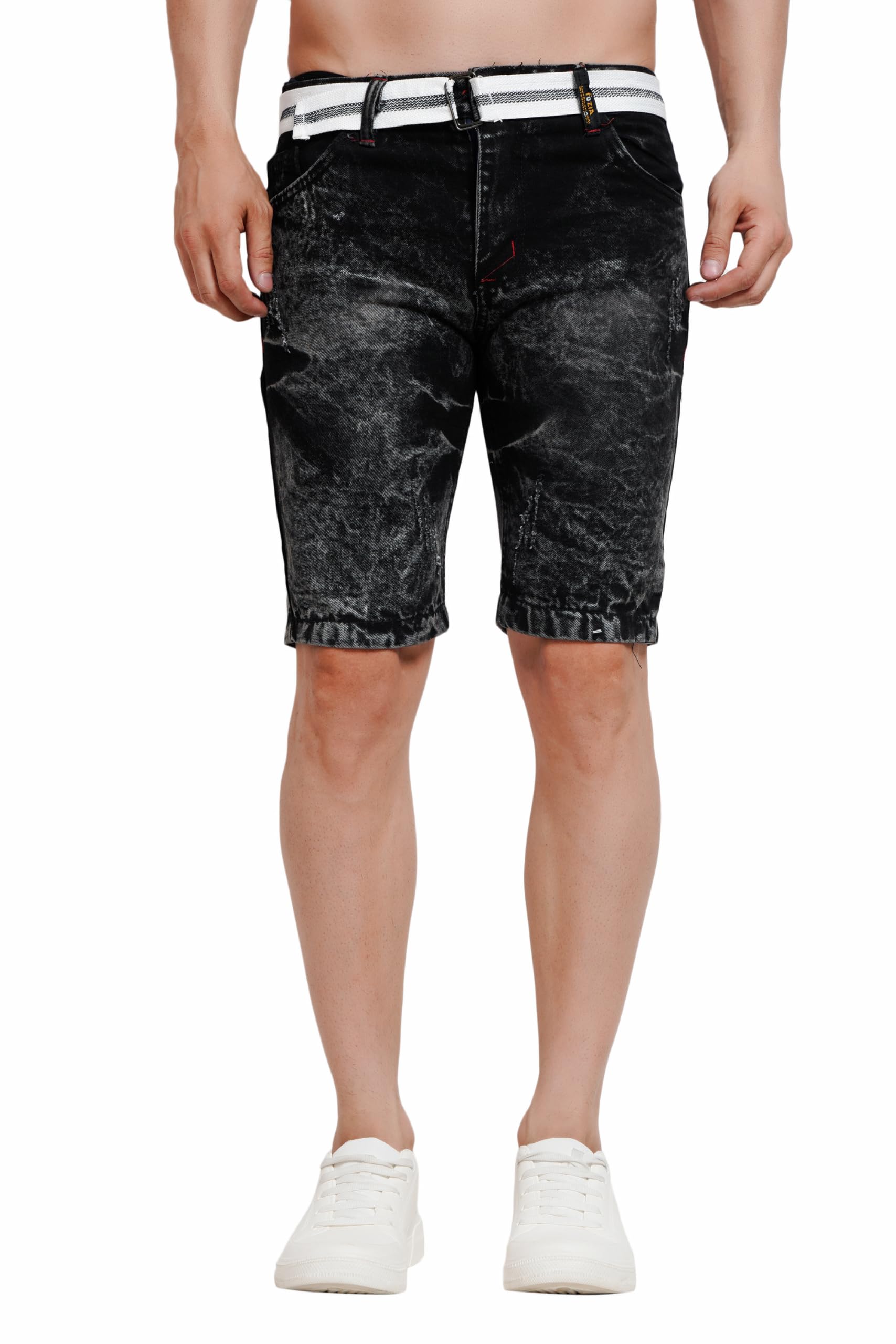 krix Men's Denim Shorts for Men - Mid-Rise | Cotton Rich | Regular Fit-picture-50