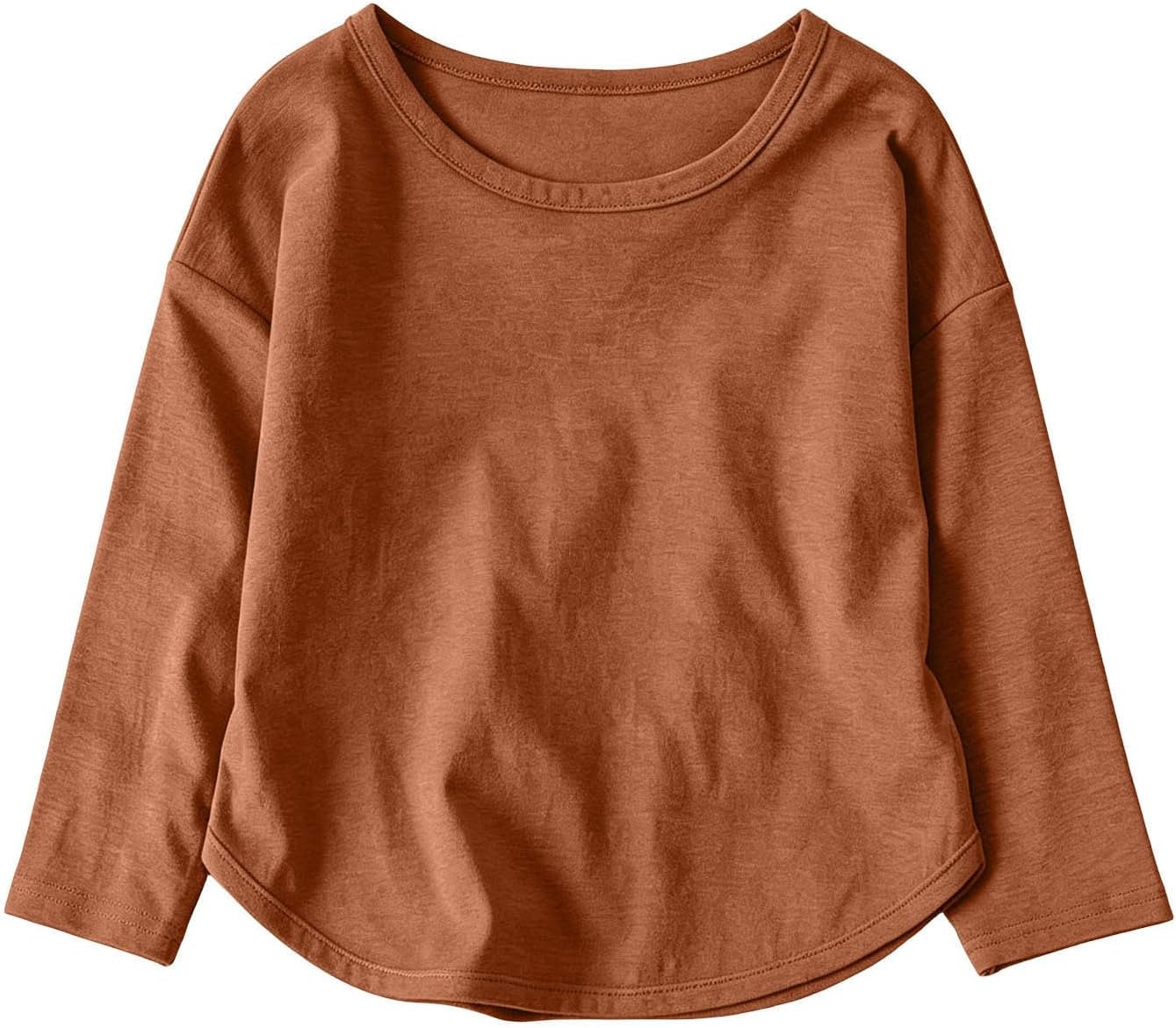 Boys Shirts Kids Tshirts Toddler Long Sleeve Crew Neck T-Shirts Solid Color Basic Tops Fall Uniform Clothes