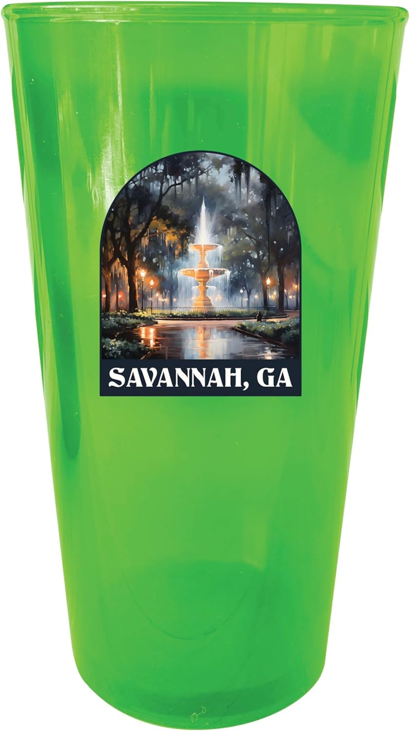 Vasos de Plástico R and R Imports Savannah Georgia 16 oz Verde Pack de 4