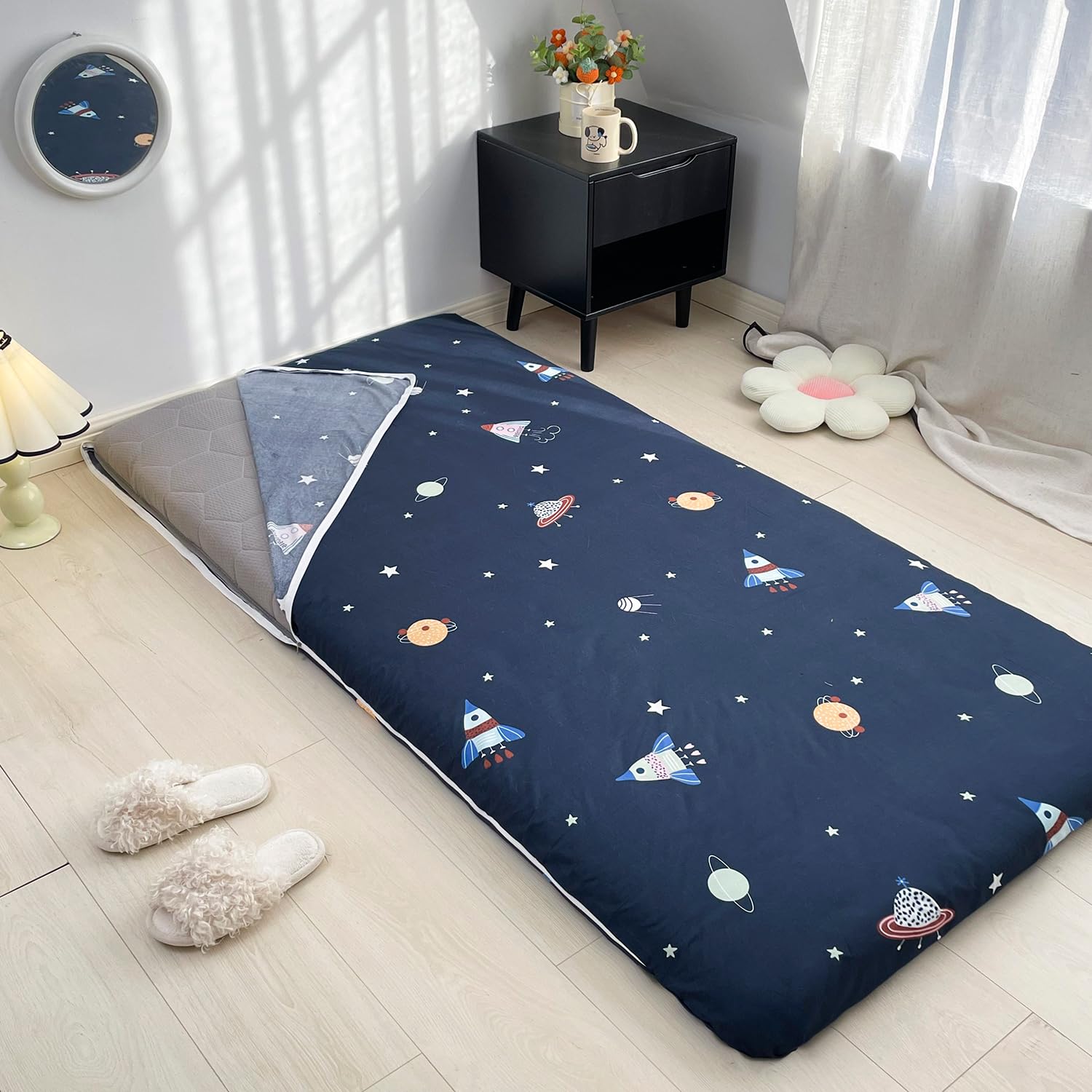 LDLCYCN ,D,90 * 200cm, Floor Futon Mattress Cover with Zipper Japanese Tatami Floor Mattress Cover