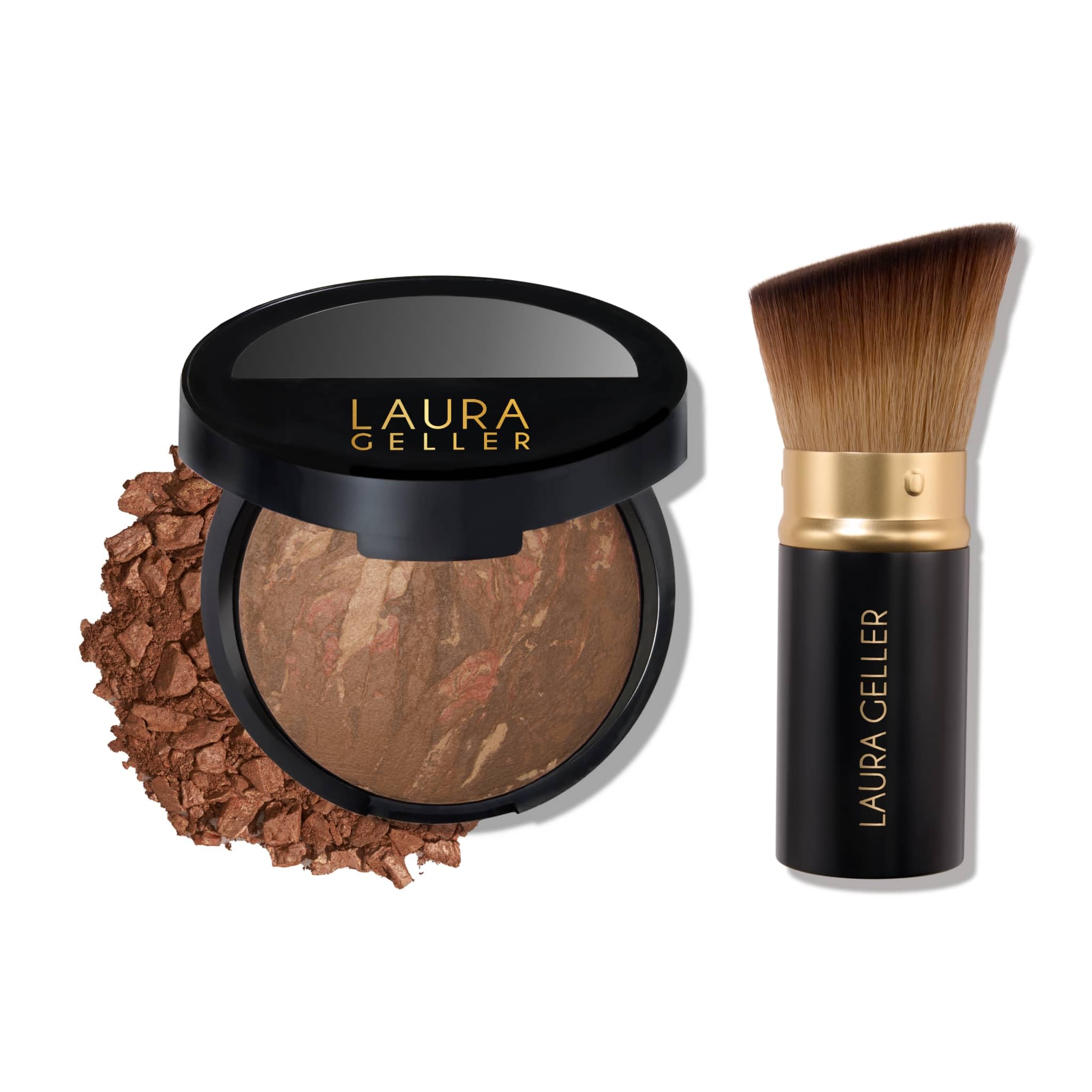 Laura Geller New York 59 Mm Baked Balance-N-Brighten Foundation Con Pennello Kabuki Makeup Set, Toffee-image